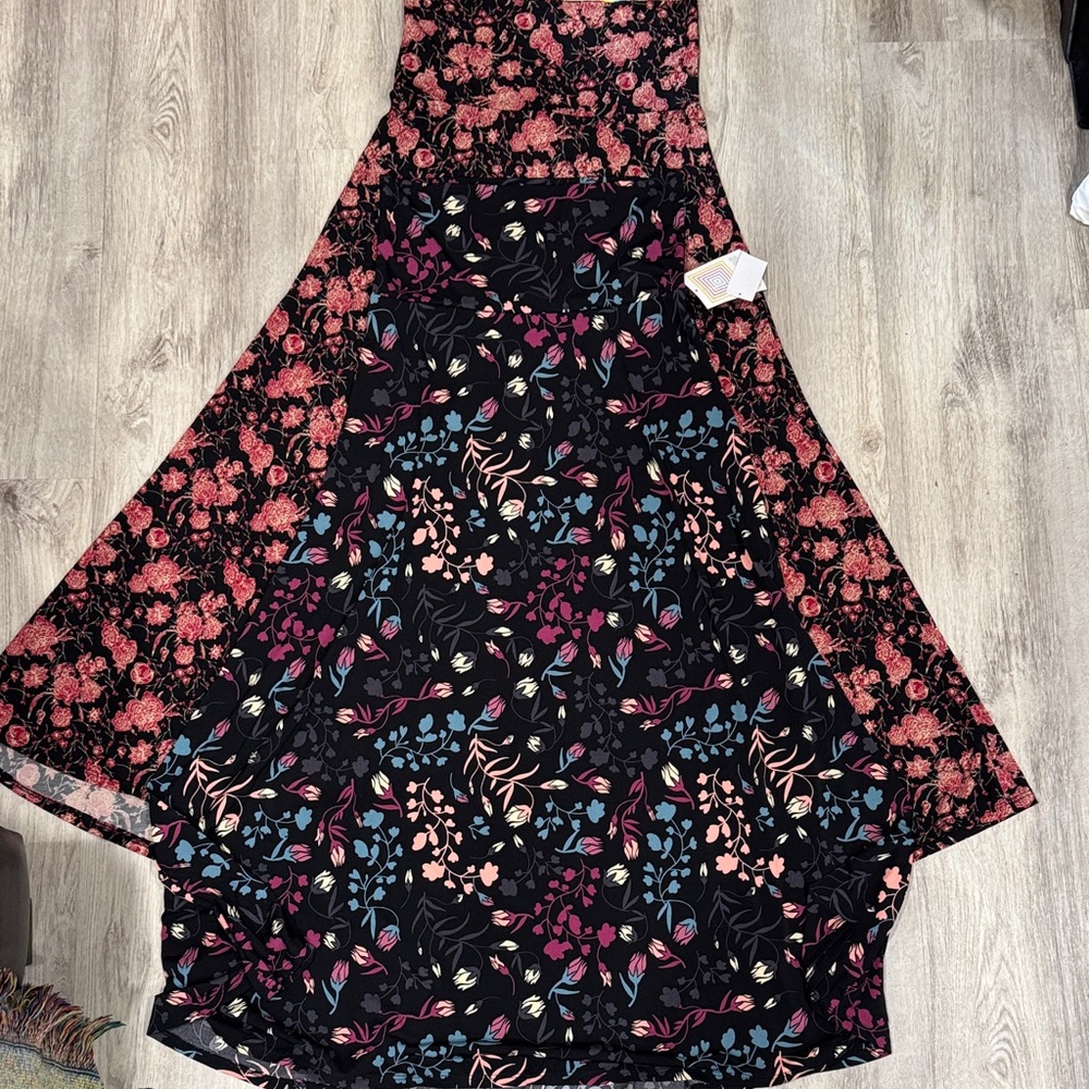 Lularoe Floral High Low Skirt Lot of 2 (1 Is Brand New)